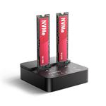 AXAGON ADSA-M2C22L, USB-C 20Gbps dokovacia stanica pre 2x M.2 NVMe SSD s funkciou klonovania