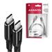 AXAGON BUCM-CM20AB, HQ kabel USB-C <-> USB-C, 2m, USB 2.0, PD 60W 3A, ALU, oplet, černý