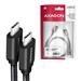 AXAGON BUCM3-CM20AB, SPEED kábel USB-C <-> USB-C, 2 m, USB 3.2 Gen 1, PD 60W 3A, ALU, opletenie, čierny