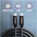 AXAGON BUCM32-CM05AB, SPEED+ kábel USB-C <-> USB-C, 0.5m, USB 20Gbps, PD 100W 5A, 4K HD, ALU, opletenie, čierny