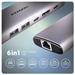 AXAGON HMC-6G2L, USB 10Gb/s hub, 2x USB-A, 1x USB-C, HDMI 4k/60, RJ-45, PD 100W, kábel USB-C 15cm