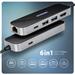 AXAGON HMC-6GLN, USB 5Gbps hub, 2x USB-A, USB-C, HDMI 4k/60Hz, RJ-45 GLAN, PD 100W, kábel USB-C 20cm