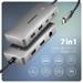 AXAGON HMC-CUB83X2, USB 10Gbps hub, 2x USB-A, USB-C, HDMI & DP 4k/144Hz, RJ-45 GLAN, PD 100W, kábel USB-C 15cm