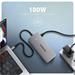 AXAGON HMC-CUB83X2, USB 10Gbps hub, 2x USB-A, USB-C, HDMI & DP 4k/144Hz, RJ-45 GLAN, PD 100W, kábel USB-C 15cm
