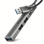 AXAGON HUE-STA, 4x USB ALU STRIP hub, 1x USB-A 5Gbps, 2x USB-A & 1x USB-C 480Mbps, kábel USB-A 12cm