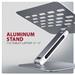 AXAGON STND-LQ, hliníkový HQ stojan pre notebooky 10"-17.3", nastaviteľná výška a uhol, sivý