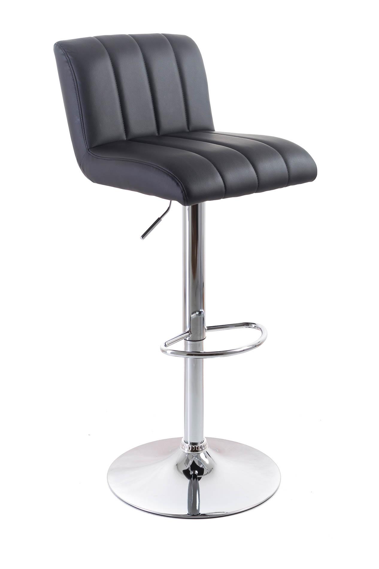 Barová stolička G21 Malea black, koženková, prošívaná G-21-B601