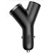 Baseus CCALL-YX01 Nabíječka do Auta Y Type 2xUSB + Extender Black 6953156280250