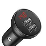 Baseus CCBX-0G Nabíječka do Auta s Displejem 24W 2x USB Grey 6953156215399