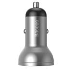 Baseus CCBX-0S Digital Display Nabíječka do Auta 2xUSB 24W Silver 6953156215382