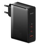 Baseus CCGP100201 GaN5 Pro Fast Nabíječka USB + 2xUSB-C 140W Black 6932172610227