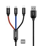 Baseus datový kabel 3v1 microUSB+Lightning+USB-C 1,2m 3,5A 6953156273948