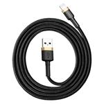 Baseus datový kabel Cafule Lightning 1m 2,4A zlato-černý 6953156274990