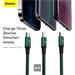 Baseus datový kabel Rapid 3v1 USB-C/microUSB, Lightning, USB-C 1,5m PD 20W zelený 6953156204300