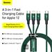 Baseus datový kabel Rapid 3v1 USB-C/microUSB, Lightning, USB-C 1,5m PD 20W zelený 6953156204300