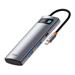 Baseus dokovací stanice 7v1 USB-C (USB-C PD 100W, USB-C, 2x USB 3.0, HDMI, SD/TF port) šedá 6932172602635