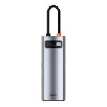 Baseus dokovací stanice 7v1 USB-C (USB-C PD 100W, USB-C, 2x USB 3.0, HDMI, SD/TF port) šedá 6932172602635