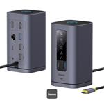 Baseus Dokovací stanice Spacemate 10v1 (USB-C PD 100W, USB-C, 2x USB-A, 2x HDMI) šedá 6932172663056