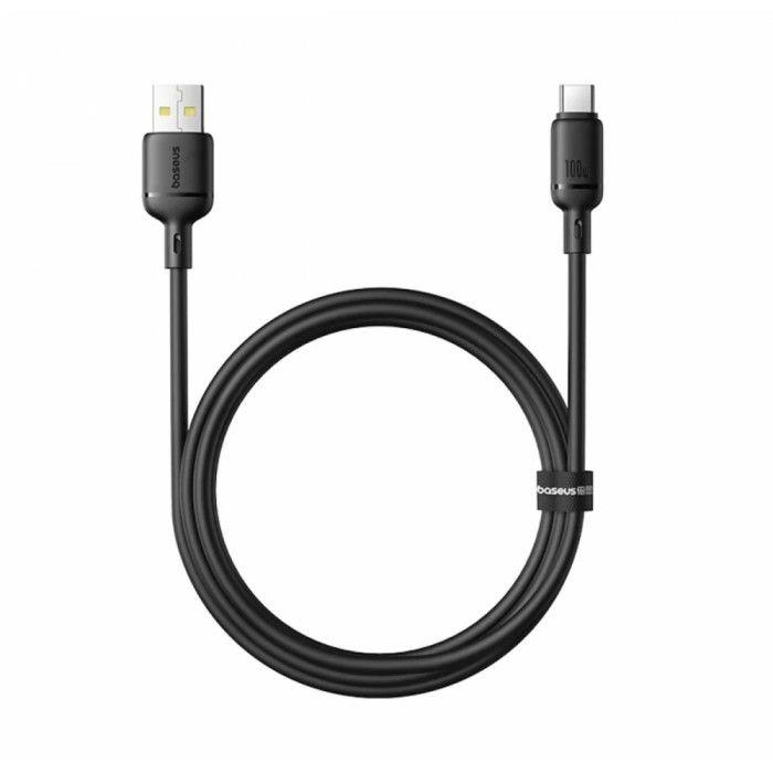 Baseus Rychlonabíjecí kabel Silky USB/USB-C 1m 100W černý 6932172668747