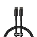 Baseus Tungsten Gold rychlonabíjecí / datový kabel USB-C na USB-C 100W 1m, černá CATWJ-01