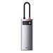 Baseus USB Hub Metal Gleam Series 5v1 (USB-C PD 100W, 3x USB 3.0, HDMI) šedý 6932172602628