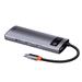 Baseus USB Hub Metal Gleam Series 5v1 (USB-C PD 100W, 3x USB 3.0, HDMI) šedý 6932172602628