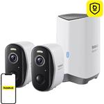 Baseus Venkovní kamera Security N1 Plus 2K (sada 2ks+centrální stanice) bílá 6932172661953