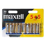 Batéria alkalická, AA, 1.5V, Maxell, blister, 10-pack, cena za 1 ks batérie LR6 10BP
