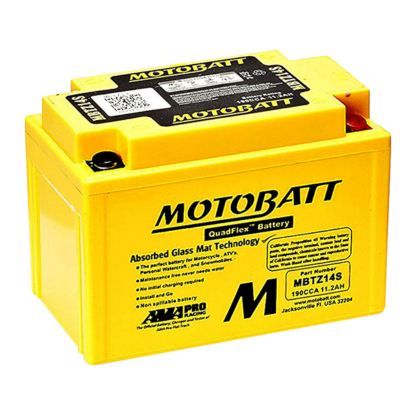 Batéria Motobatt pro motocykly MBTZ14S (11,2Ah, 12V, 4 vývody)