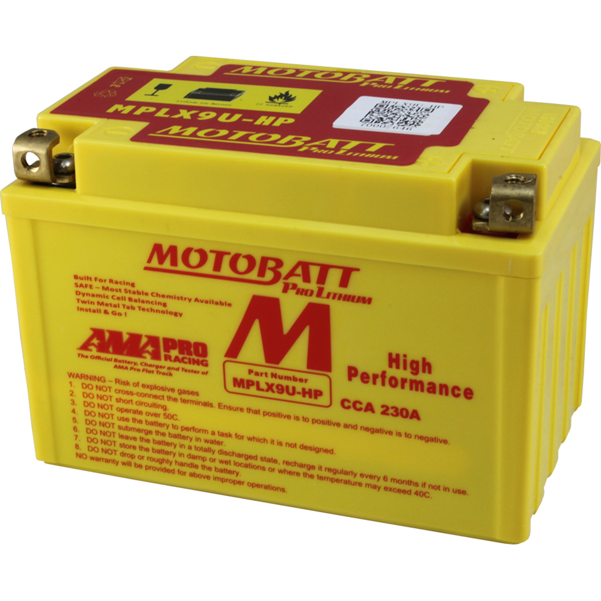 Batéria Motobatt pro motocykly MPLX9U-HP LiFePO4 Lithium (3,0Ah, 12V, 4 vývody)