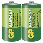 Batéria zinkochloridová, veľký monočlánok, D, 1.5V, GP, fólia, 2-pack, Greencell
