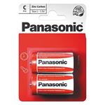 Batéria zinkouhlíková, malý monočlánok, C, 1.5V, Panasonic, blister, 2-pack
