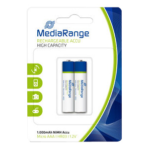 Batérie nabíjateľné Mediarange 1000 mAh NiMH HR03 (AAA) 2ks Blister