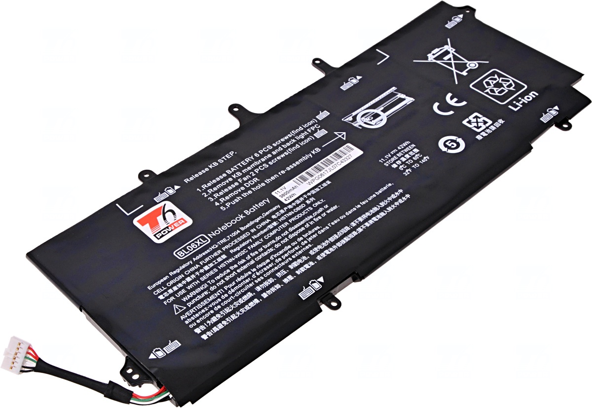 Baterie T6 power HP EliteBook Folio 1040 G1, 1040 G2, 3800mAh, 42Wh, 6cell, Li-pol NBHP0114