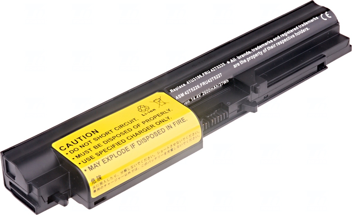 Baterie T6 power IBM ThinkPad T61 14,1 wide, R61 14,1 wide, R400, T400, 4cell, 2600mAh NBIB0058