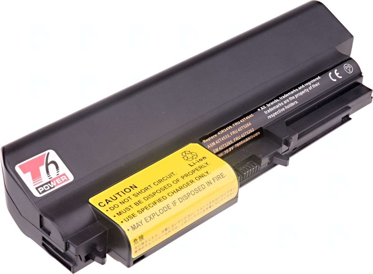 Baterie T6 power IBM ThinkPad T61 14,1 wide, R61 14,1 wide, R400, T400, 9cell, 7800mAh NBIB0074