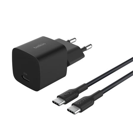 Belkin BOOST CHARGE™ 25W USB-C Power Delivery PPS nástěnná nabíječka + 1m USB-C na USB-C kabel, černá WCA012kq1MBK-B6