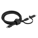 Belkin BOOST CHARGE PRO™ 2v1 USB-C a Lightning kabel, 1,5m, černý - odolný CAC003hq1.5MBK