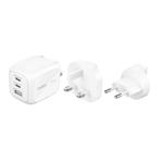 Belkin BOOST CHARGE™ PRO 70W 3-portová USB-C Power Delivery GaN PPS nástěnná nabíječka, bílá WCH018hqWH