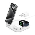 Belkin BOOST CHARGE™ Qi2 15W 3v1 Magnetický nabíjecí stojan, skládací, bílá WIZ029vfWH