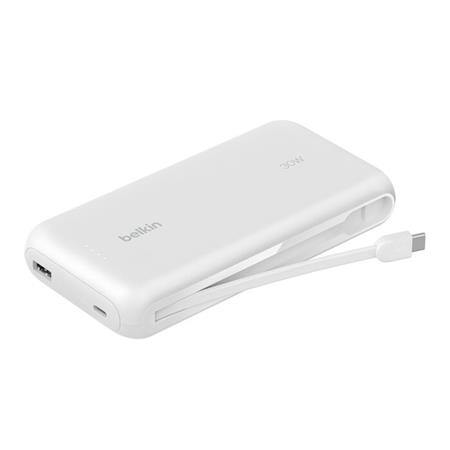Belkin BOOST CHARGE™ USB-C Power Delivery PowerBanka s integrovaným USB-C kabelem, 10000mAh, 30W, bílá BPB024hqWH