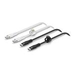 Belkin BOOST CHARGE™ USB-C/USB-C kabel, 1m, bílý/černý - odolný PRO Flex - 2pack CAB011bt1MBW2PK