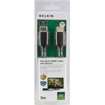 Belkin kabel HDMI HighSpeed 3D s Ethernetem,4K, zlacený - 2m F3Y021bt2M