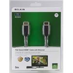 Belkin kabel HDMI HighSpeed 3D s Ethernetem,4K, zlacený - 5m F3Y021bt5M