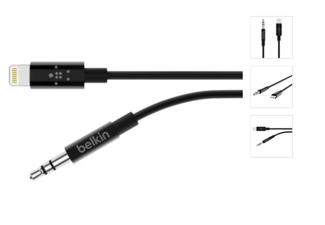 Belkin kabel Lightning - 3,5mm jack, 0,9m - černý AV10172bt03-BLK