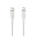 BELKIN kabel oplétaný USB-C - Lightning, 1m, bílý CAA004bt1MWH