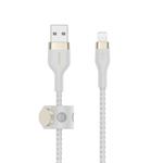 Belkin kabel USB-A s konektorem LTG,1M bilý pletený CAA010bt1MWH