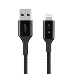Belkin Lightning Smart LED kabel, 1,2m, černý - odolný CAA007bt04BK