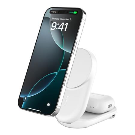 Belkin UltraCharge™ Qi2 2v1 Magnetická nabíječka pro iPhone/AirPods, s USB-C, bílá WIZ039kqWH