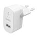 Belkin USB-A domácí nabíječka 12W, bílá + 1m lightning kabel WCA002vf1MWH